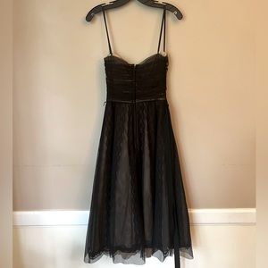 Formal black laced dresses.